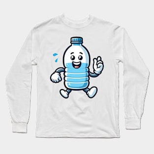 mineral water bottle cartoon Long Sleeve T-Shirt